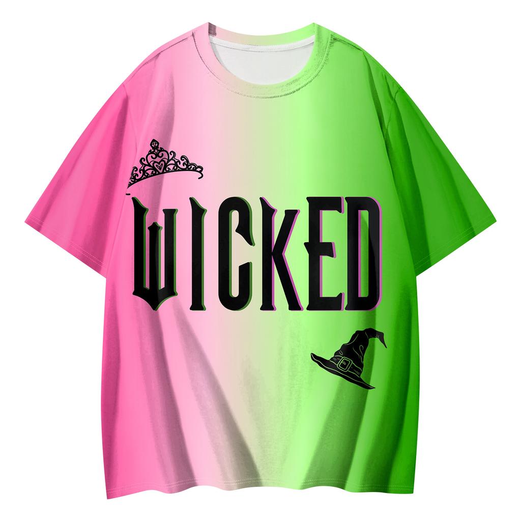 Women's Casual Printed T-shirt Round Neck Pullover Short Sleeve Top