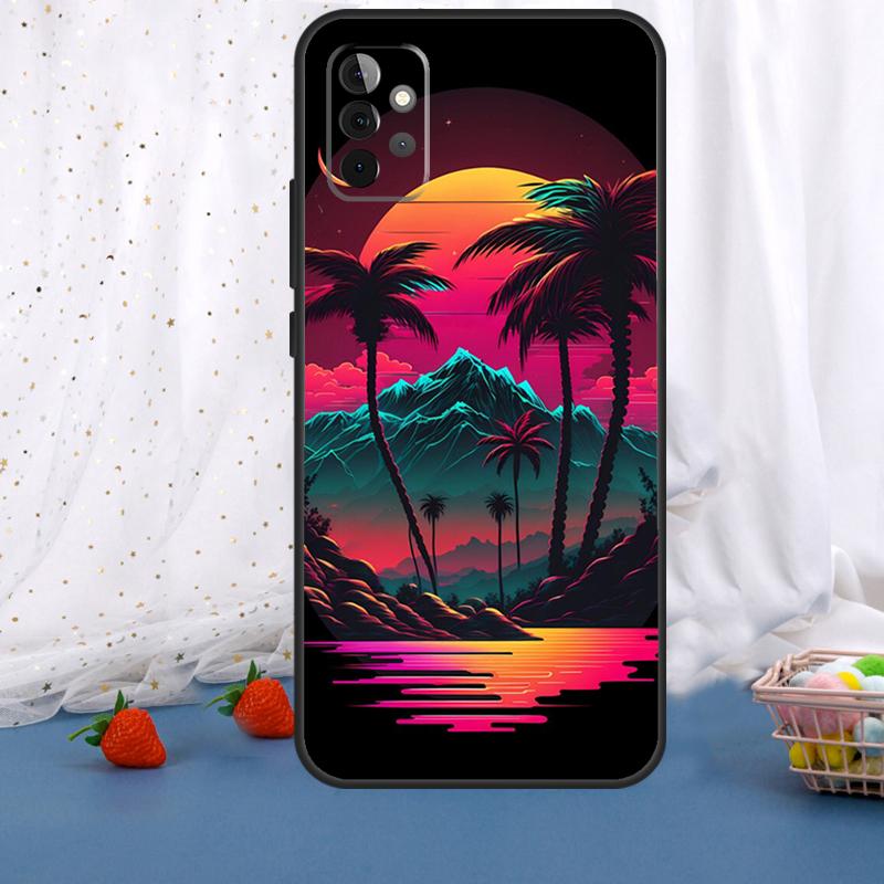 Retrowave Neon Palms Tree For Samsung Galaxy A53 A33 A16 A06 A56 A36 A26 A05 A22 A32 A52 A54 A34 A14 A55 A15 A35 Case