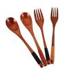 Natural Honey Spoon Kitchen Gadgets Long Handle Dinner Soup Spoon Fork Wooden Spoon Tableware