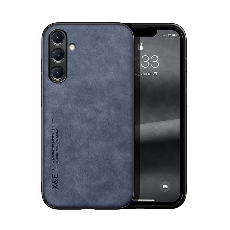 For Samsung A56 A36 A26 Car Magnetic Leather Texture Case For Galaxy  A05S A15 A16 A17 A24 A34 Slip Shockproof Protective Cover