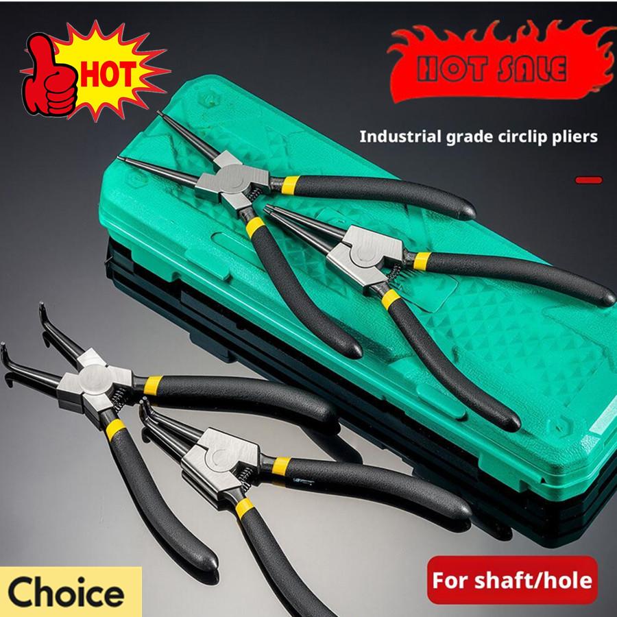 4pcs Multi-function Internal External Pliers Retaining Clips Motorcycle Repair Snap Ring Circlip Pliers Dual-purpose Hand Tools
