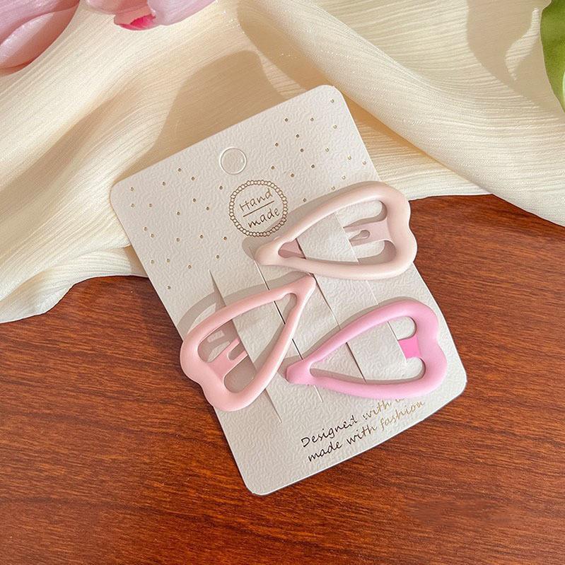 3pcs Frosted Simplicity Hairpins for Girls Star Oval Triangle Square Hair Clips for Kids Snap Hair Clips Hairpins Click Clack