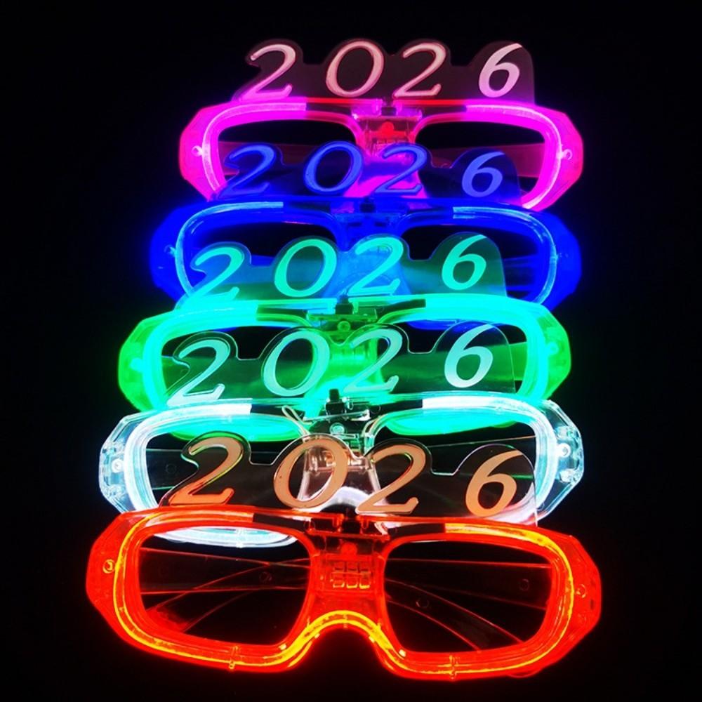 Number Letter 2026New Year Glow Glasses New Year Party Glasses  New Year Gift
