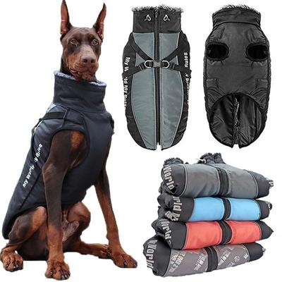 Kläder för stora hundar Vattentät Big Dog Väst Jacka Höst Vinter Varm Pälskrage Pet Dog Coat för Fransk Bulldog Dog