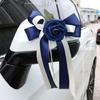 Set of 8 Nuptial Car Adornment with Ribbons Beautiful Silk Bowknot Auto Glasses Adornment for Matrimonial Ceremony