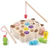 Children's Early Education Kitten Fishing Children's Magnetic Fishing Rod Intellectual Development Concentration Training Desktop Wooden Toys