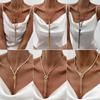 Hip-Hop Metal Texture Flat Snake Bone Chain Necklace, Cold Wind Knotted Chain Collarbone Necklace