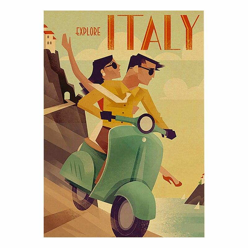 Vintage Travel Cities Metal Plaque Signs  Italy Japan Thailand Tahiti Landscapes  Retro Poster Art for Home Bar Pub Club Deco