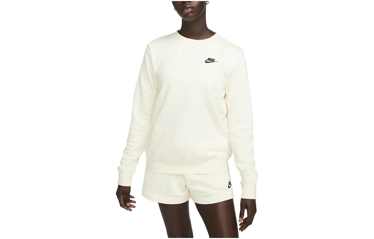 Nike Sweatshirts Women s Coconut Milk Crew Neck Moderate Regular DQ5474-113 L
