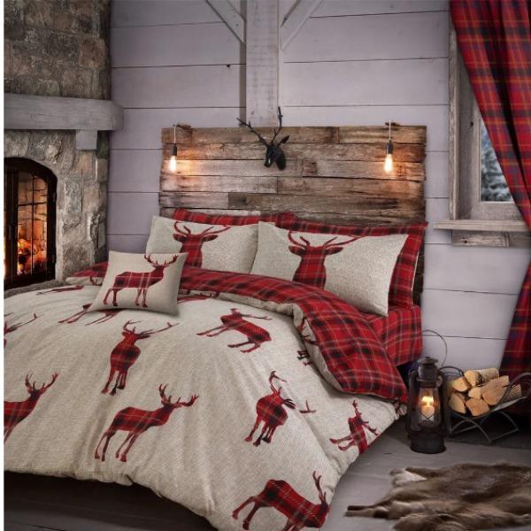 Santa Claus Bed Three-Piece Set, Digital Print Quilt Cover Sheet Set
