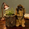 Welpenstatue Pflanzgefäß mit Blumentopf Eimer Niedlicher Hund Harz Blumentopf Indoor Figur Blumentopf Dekoration für Hof Balkon