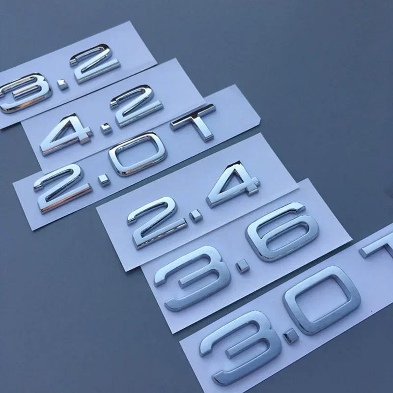Black Silver 1.8T 2.0T 2.4 3.0T 3.2 3.6 4.2 A3 A4 A5 A6L A7 A8L Q3 Q5 Q7 Emblem For 9vdzn Car Rear Sticker Badge Logo Accessories vdzn9