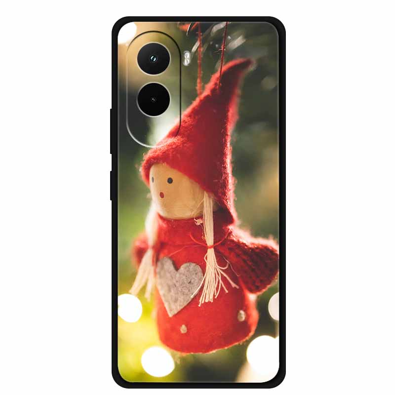 Christmas Phone Case For Poco M7 4G Case Christmas Tree Black Silicone Bumper For Xiaomi Poco M7 4G Cover PocoM7 Cartoon Coque