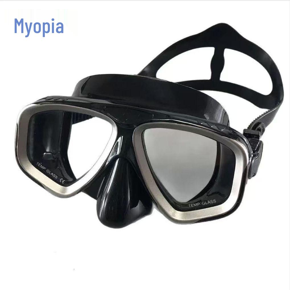 Adult Silicone Snorkeling Mask with Large Frame & Myopia Lenses