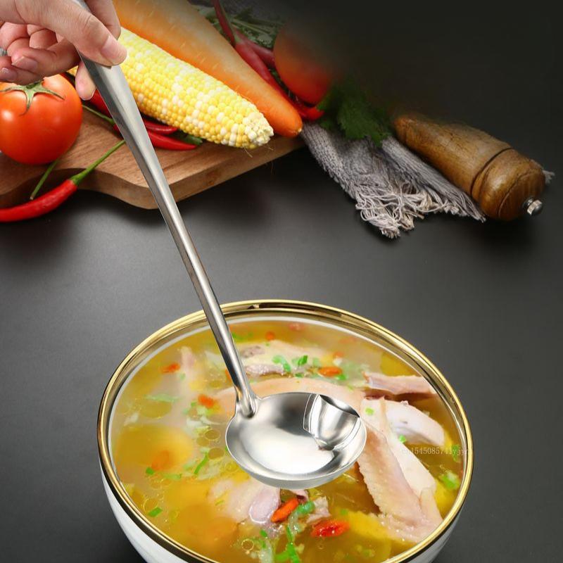 Stainless Steel Grease Trap Spoon Soup Colander Kitchen Gravy Oil Soup Fat Separator Yogurt Oil Skimmer Spoon Kitchen Gadgets