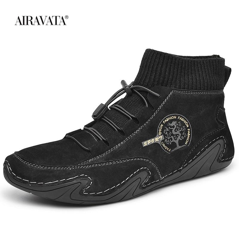Men's Walking Shoes PU Leather Boots Comfortable Flat Sneakers  Business Casual Shoes
