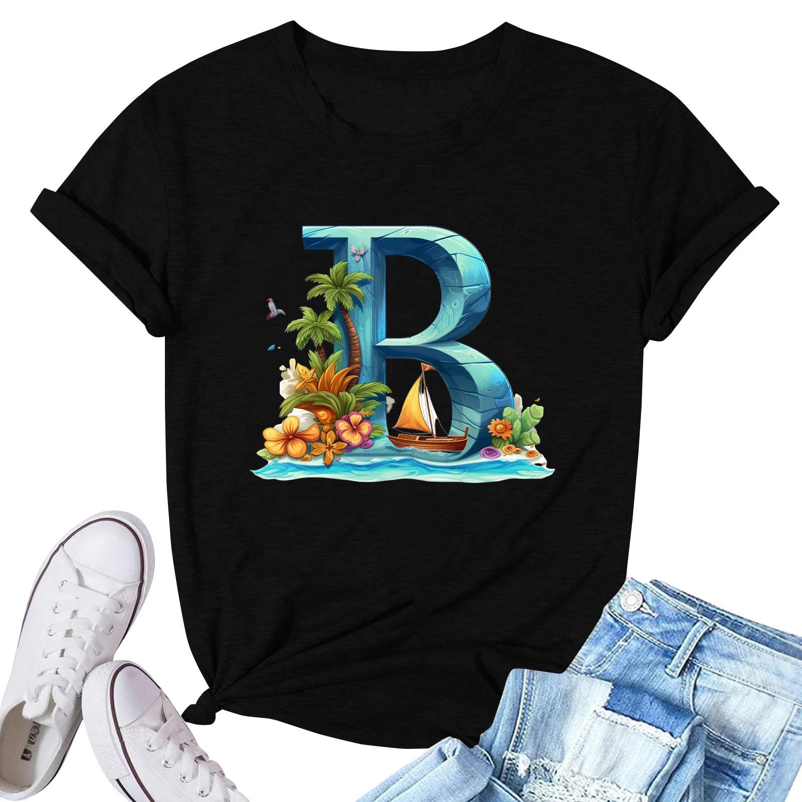 

Женская модная повседневная плиссированная футболка с коротким рукавом с принтом S чёрный