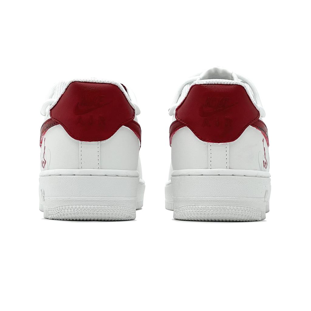 Nike Air Force 1 Odporne na ścieranie Niskie Buty Skateboardowe Męskie Białe Czerwone CW2288-111(Team1467-QD)