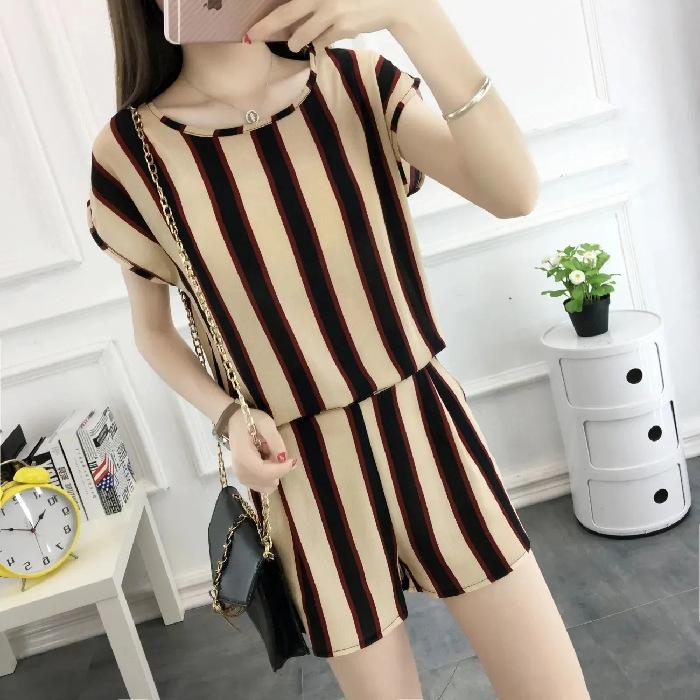 Fashion Suit Women's Summer Clothing Women's Summer Short Sleeve T-Shirt Wide Leg Pants Two-piece Set