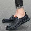 Men's Large Size Pure Handmade Sewing Casual Rubber Leather Shoes Soft Soles Wedding Shoes 38-48