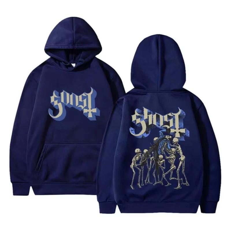 Rock Band Ghost Hoodie Skeleton Graphic Hoodies Men Vintage Hoodies Women Men Long Sleeve Hooded Sweatshirts Unisex Cool Casual