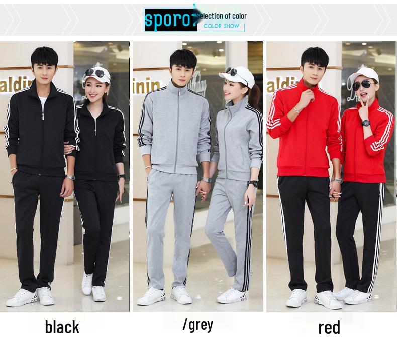 Trendy Three-Stripes Unisex Sports Suit: Customizable LOGO for Spring & Autumn