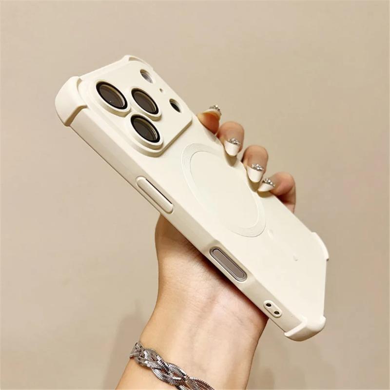 Magnetic Shockproof Silicone Bumper Phone Case For For Iphone 17 16 1 14 13 12 Pro Max Plus For Wireless Charge Cases Cover
