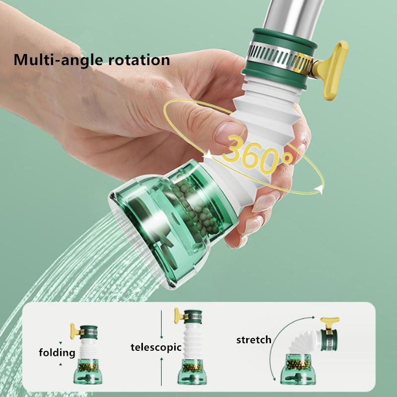 Küche 360° Drehbarer Wasserhahnfilter Chlor Entfernung Teleskopischer Wasserhahn Spritzwassergeschützter Wassersparender Wasserhahn Düse Wasserreinigung