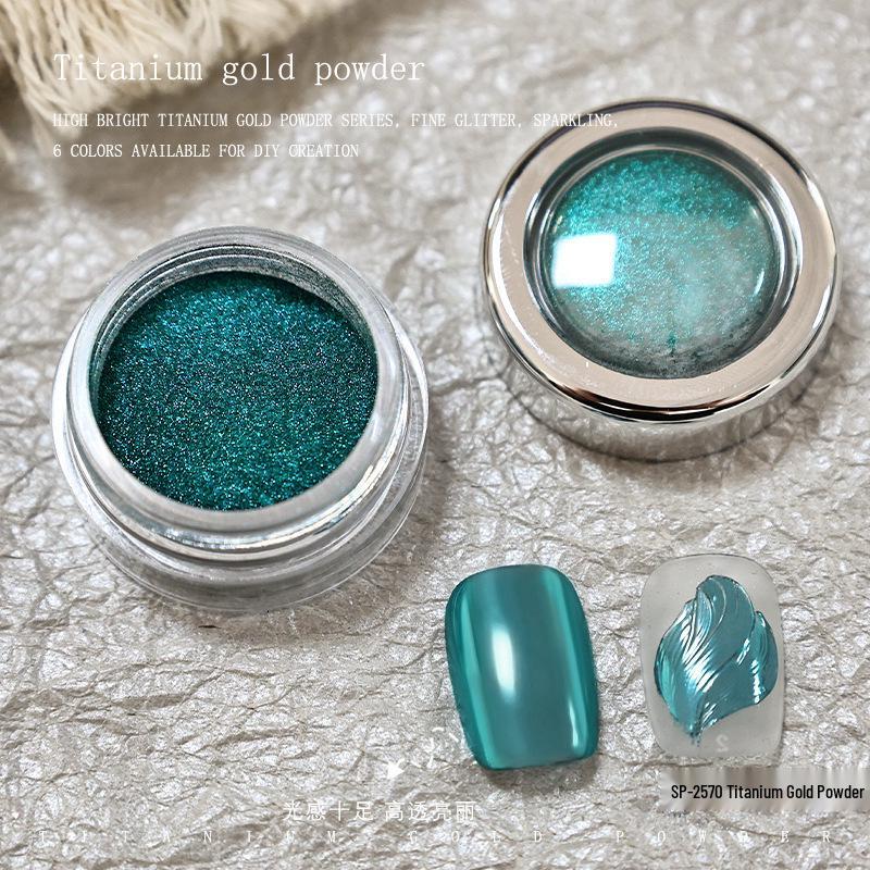 High-Shine Metallic Titanium Gold & Rose Powder: Magic Mirror Nail Art Glitter