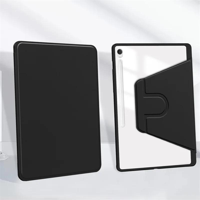 Für Samsung Tab S10 FE Plus 13.1 S6 Lite A8 A9+ S9 FE S7 FE S8 Plus 12,4 Zoll Acryl mit Stifthalter Hülle 360 Grad Drehhülle