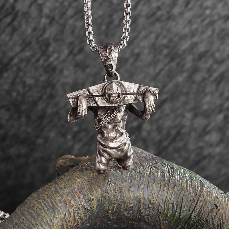Sieben Engel Magischer Kreis Salomons Siegel Amulett Halskette Anhänger Herren Punk Retro Glücksbringer Schmuck