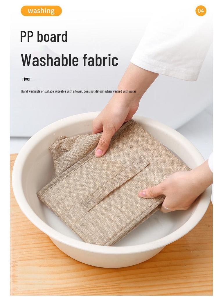 Cotton and Linen Folding Storage Box Organizer for Clothes and Toys