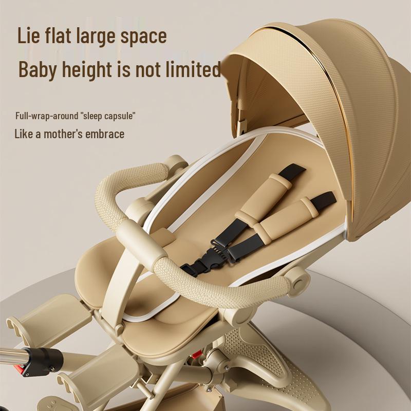 Lightweight Reclining & Sitting Baby Stroller - Two-Way Foldable Newborn & Kids Stroller