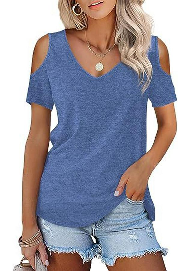 Women's 2023 Fashion Off-the-Shoulder Short Sleeve T-shirt