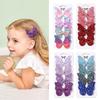 4Pcs/set Cute Sequins Double Butterfly Hair Bows Clip for Baby Girls Leather Kids Hairpins Barrettes Headwear Hair Acesssories