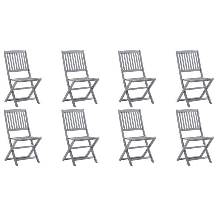 Maison Exclusive - Folding Outdoor Chairs Set of 8 and Cushions Acacia Wood