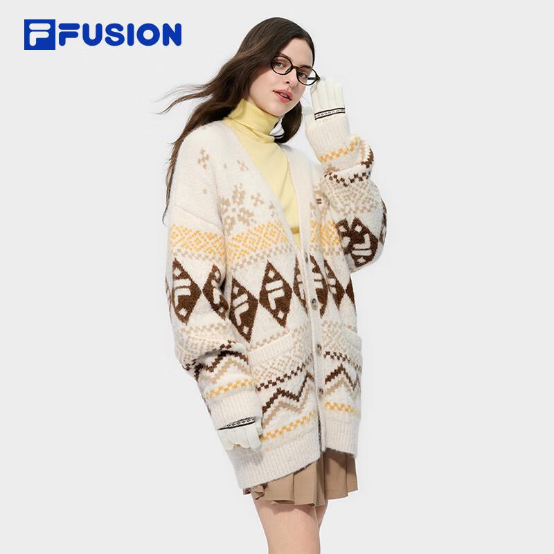 FILA FUSION Unisex Christmas Snowflake Knit Cardigan XS