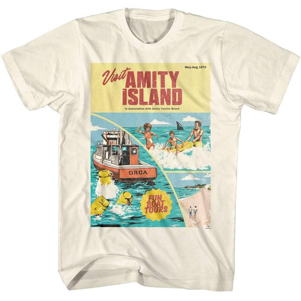 Jaws Visit Amity Island Fun Boat Men T Shirt XXXL