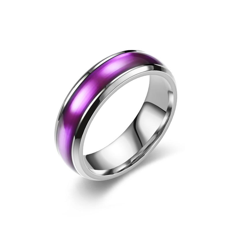 Contemporary Titanium Steel Drip Glaze Women's Ring - European & American Niche Cross-Border Jewelry