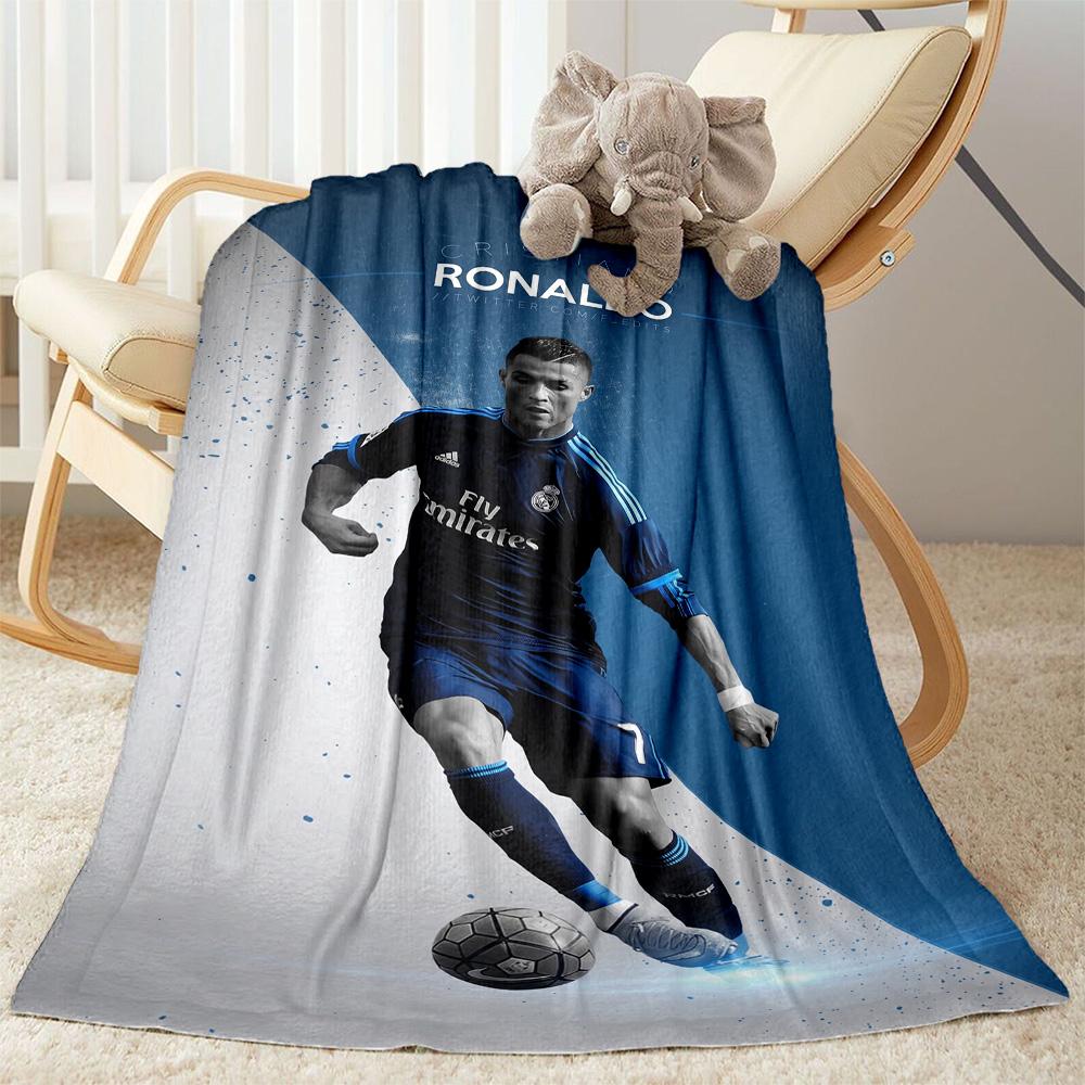 Ronaldo's Soccer Player Celebration Blanket Durable Comfort Suitable for Bed Office Chair Couch Four Seasons Universal Playful Design