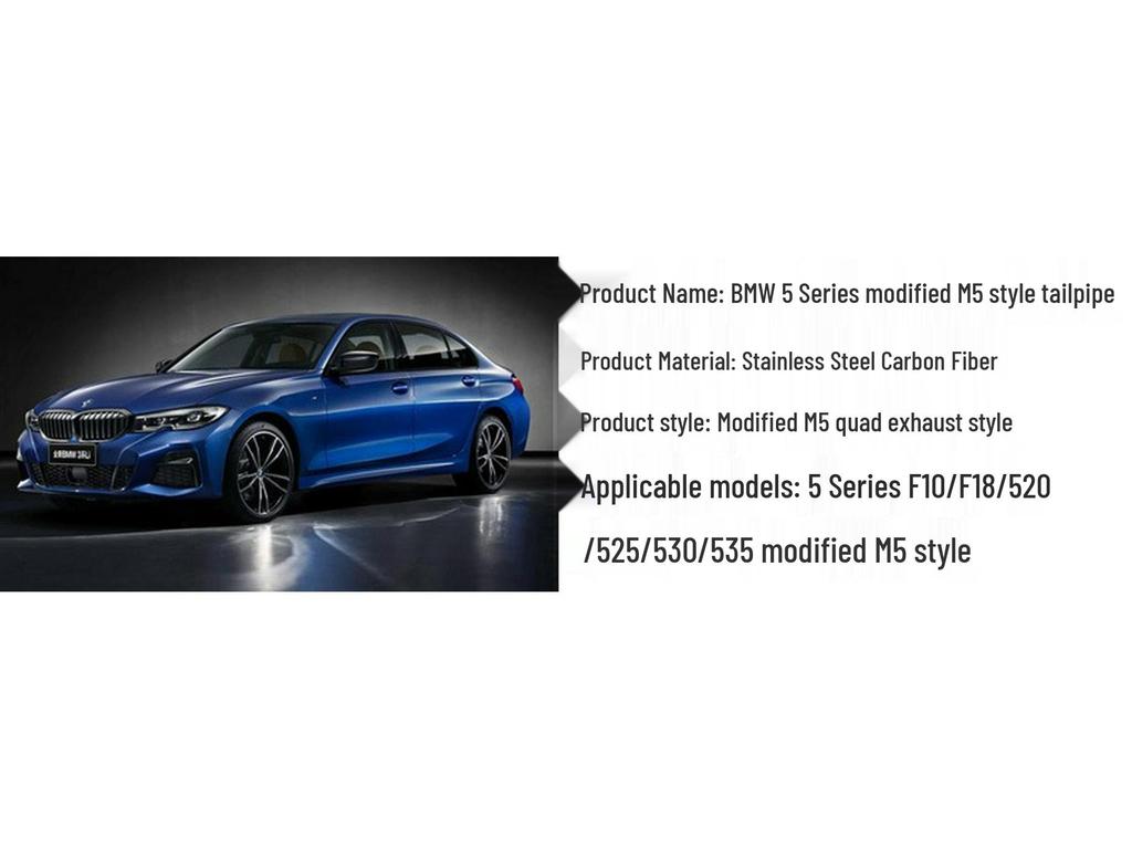 BMW 5 Series M5 Dual-Sided, Quad-Exit Stainless Steel Carbon Fiber Exhaust Tailpipe