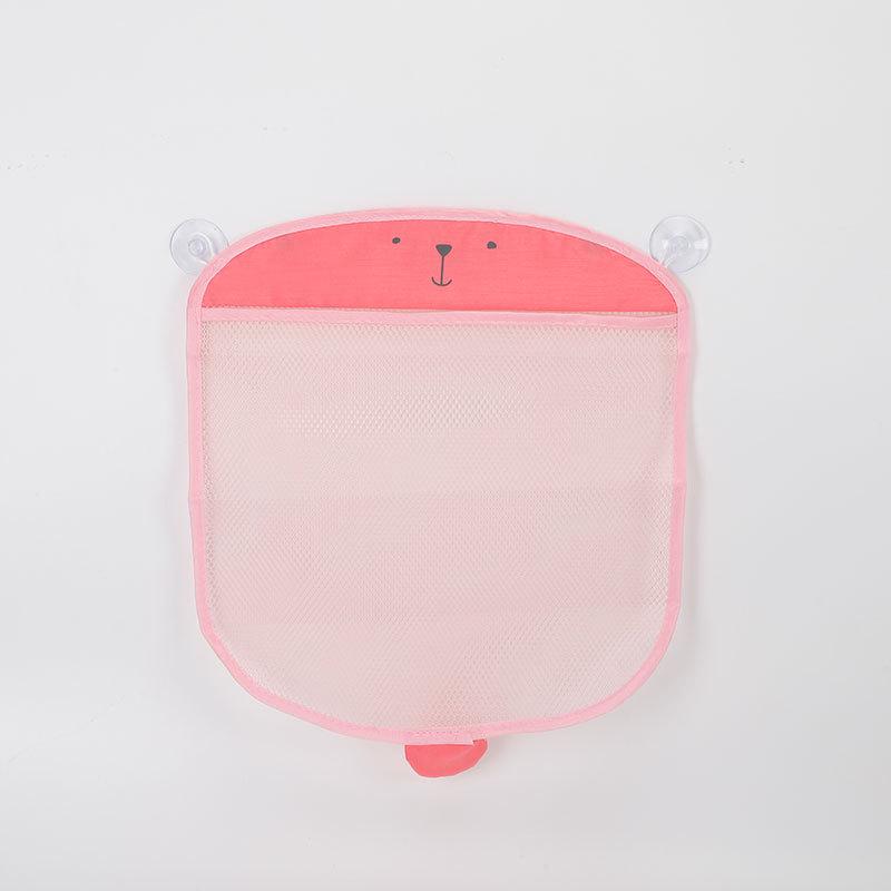 Dormitory Cartoon Suction Cup Mesh Bathroom Storage Bag красный