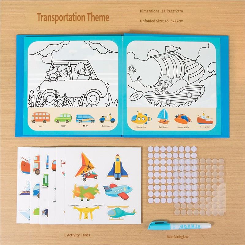 Early Education Magic Water Painting Book Repeated Draw Water Pen Animal Cognitive Educational Toys Kids Early Learning Book