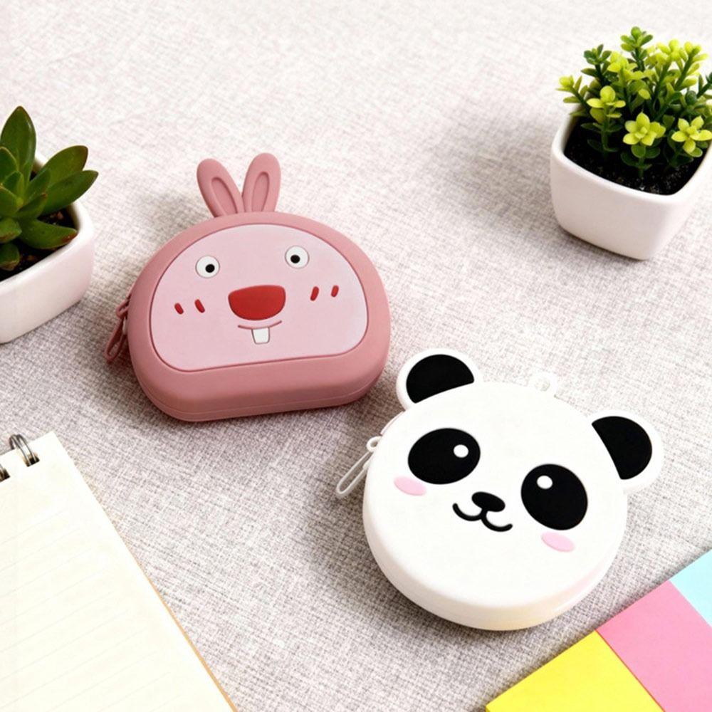 Creative with Zipper Coin Purse Waterproof Cartoon Animals Storage Bag Silicone Portable Mini Wallet Childre Birthday Gift