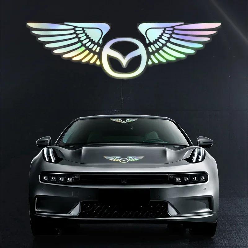 Colorful Reflective Laser Angel Wing Styling Car Trunk Door Sticker For Mazda 3 6 BL BM GJ CX3 CX-5 CX-8 KE KF CX7 CX9 MX5