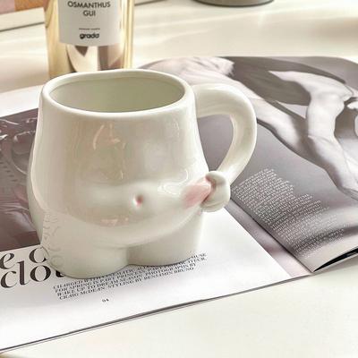 Keramiktasse Süße Bauchkneif-Tassen Hübsche Personalisierte Luxus Elegante Kaffeetasse Lustige Kreative Ästhetische Teetassen Trinkgeschirr