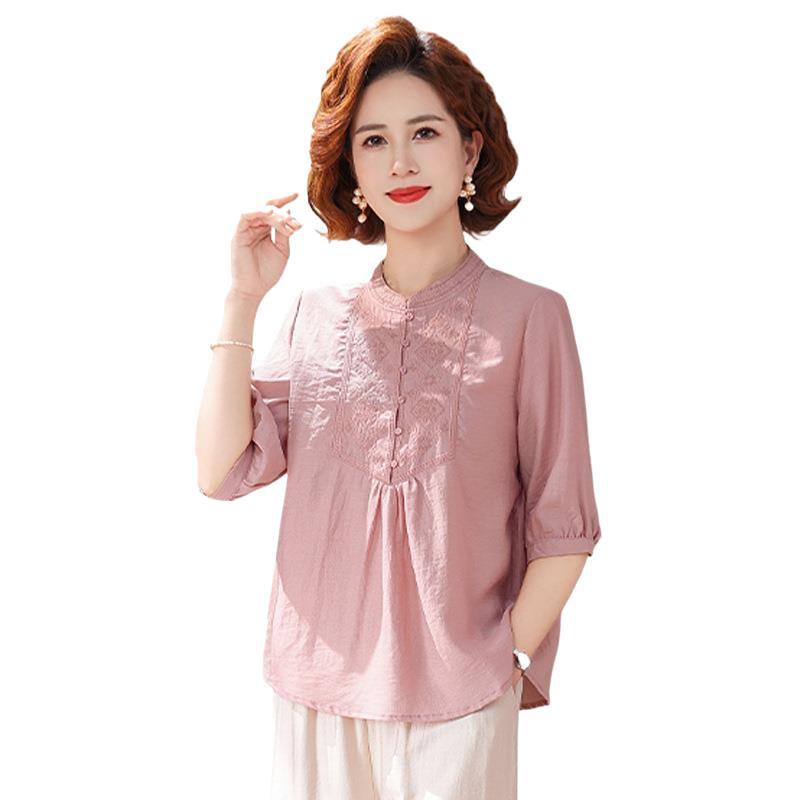 2026 Summer Fashion Shirt for Young Moms: Stylish and Lightweight Top for Middle-Aged & Elderly Women