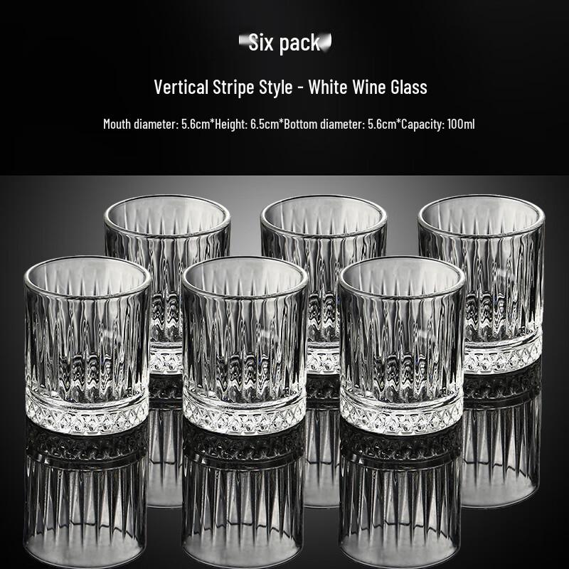 Glass Liquor & Spirit Tasting Cups Set 100ml, Set of 6