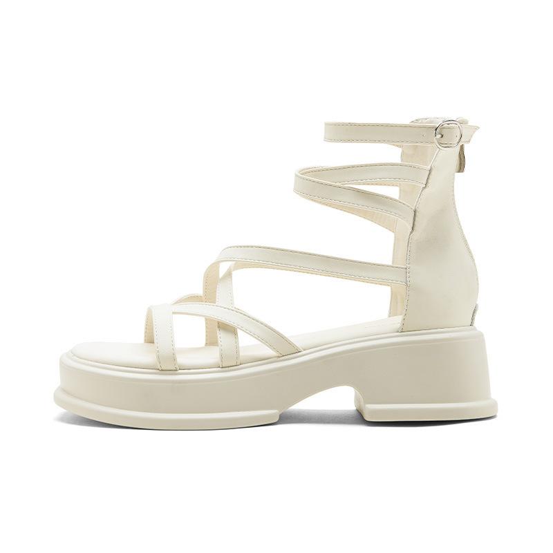 Augustine sandals women's 2025 new summer thick-soled outer wear cool boots with skirts hollow straps high-top shoes