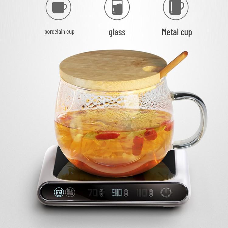 USB Smart 55°C Three-Level Heating Coaster with Auto Power-Off